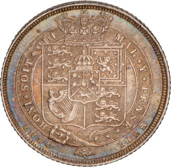 George IV, Sixpence, 1825, Laureate head with second reverse. Choice Uncirculated_rev