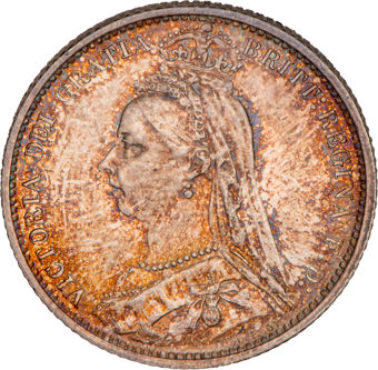 Victoria, Jubilee Head  Sixpence 1888_obv