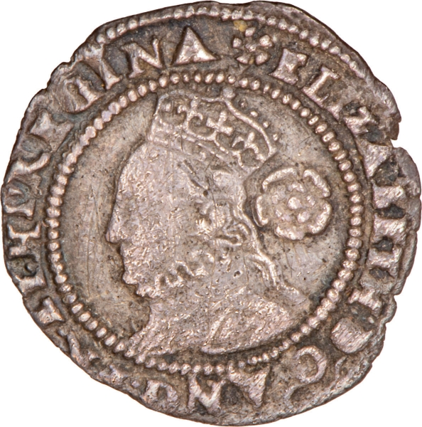 Elizabeth I (1558-1603), Threepence, 3rd & 4th Issue, m.m. Eglantine, 1576. Good Fine_obv