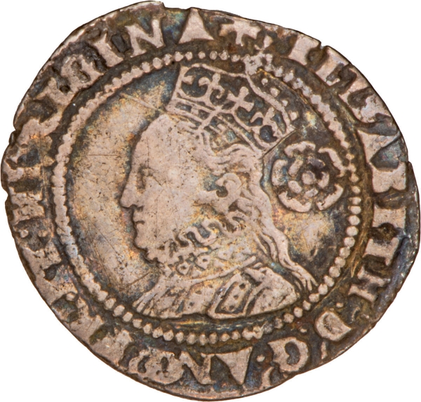 Elizabeth I (1558-1603), Threepence, 4th Issue mm Eglantine 1577/6_obv