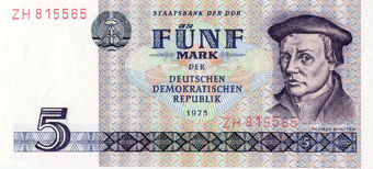 East Germany 1971-5 Set 5-100 Marks P27-31/TBB301-05 Unc_obv