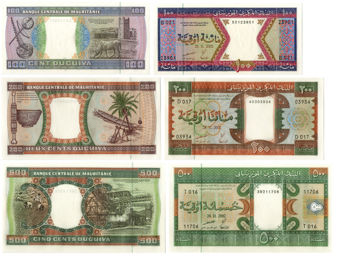 Mauritania 100-500 Ouguiya 2002 (3 Values) Unc