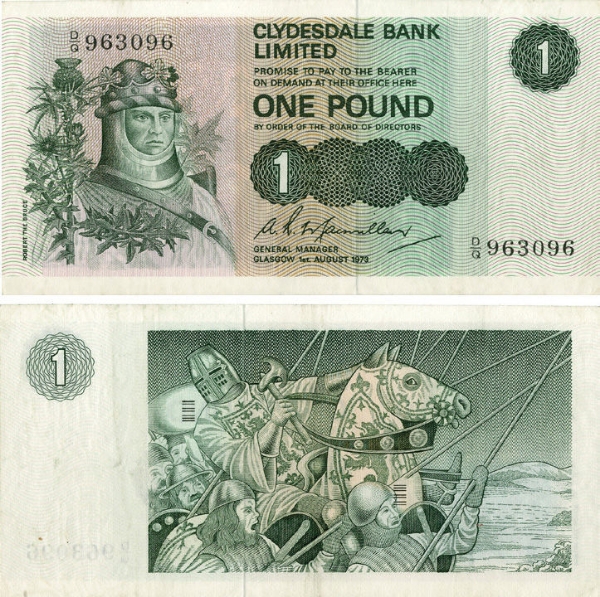 Clydesdale Bank Limited £1 1972-81 P204 Macmillan Unc