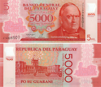 Paraguay 5000 Guaranies P234/TBB858  Polymer Unc
