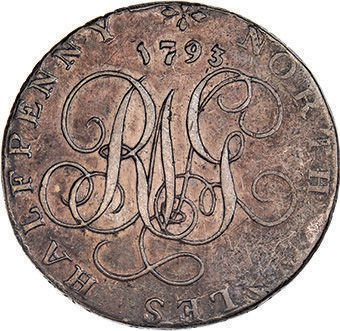 Anglesey Druid Halfpenny Token Extremely Fine_rev