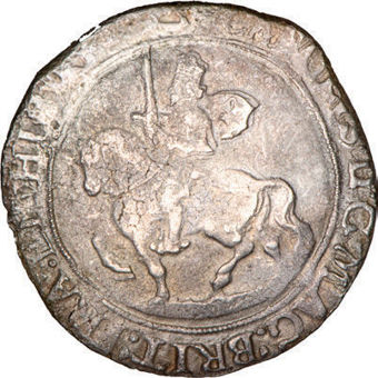 Charles I, Halfcrown, Tower Mint, mm. Triangle. Ex Messing Hoard. Almost Very Fine_obv