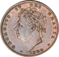 George IV Farthing 2nd Type EF_obv