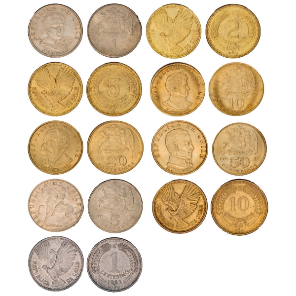 Chile Set of Nine Coins_main
