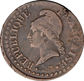 France's First Decimal Coins, Set of Three VG-F_obv