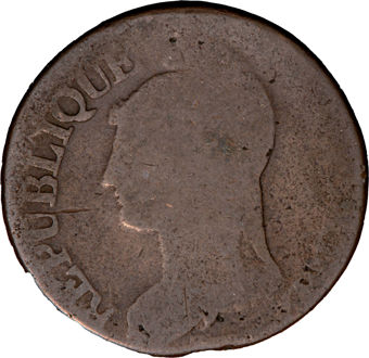 France's First Decimal Coins, Set of Three VG-F_obv_2