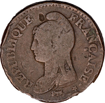 France's First Decimal Coins, Set of Three VG-F_obv_3