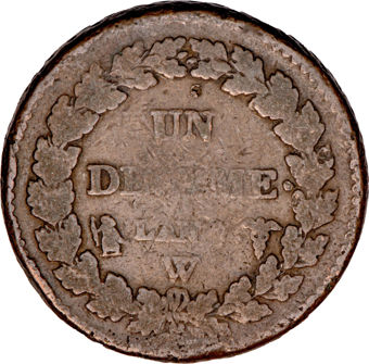 France's First Decimal Coins, Set of Three VG-F_rev_3