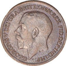 George V Farthing 1917 Uncirculated_obv