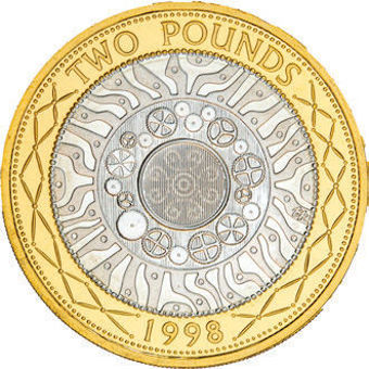 1998 Bi-metallic £2 Silver Proof Piedfort_rev