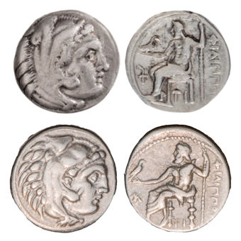 Coins of Philip III, half-brother of  Alexander the Great