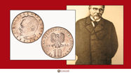 Picture of A Polish 10 Zloty dedicated to Alexander Glovacki aka Boleslaw Prus
