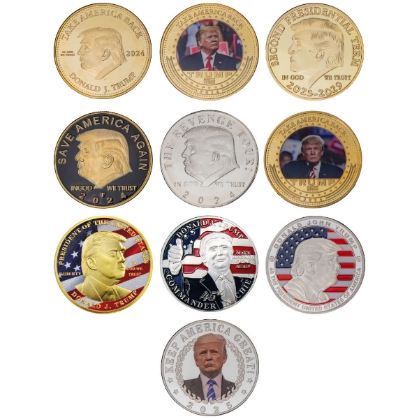 10 Different Crownsized Trump Medallions_main