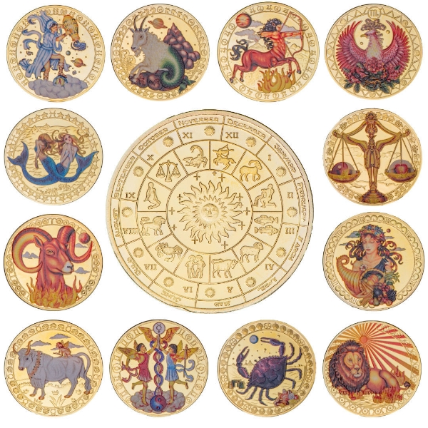 Set of 12 Crown-sized Zodiac Medals_main