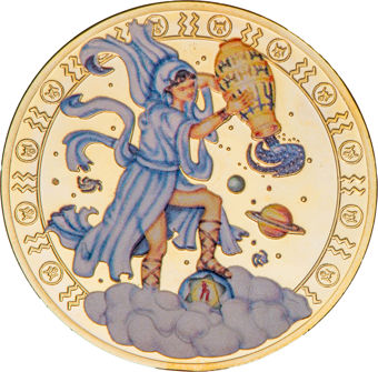 Set of 12 Crown-sized Zodiac Medals_aquarius