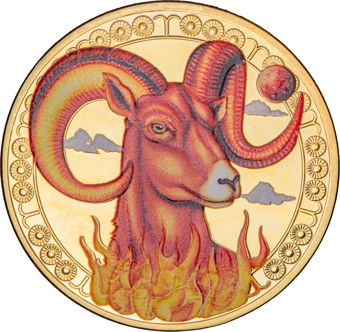 Set of 12 Crown-sized Zodiac Medals_Aries