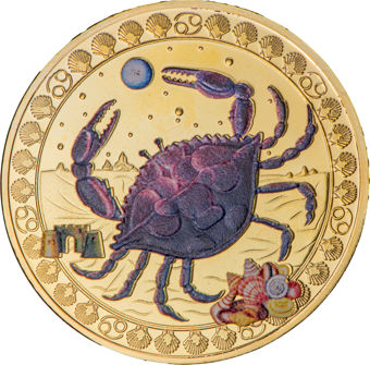 Set of 12 Crown-sized Zodiac Medals_Cancer