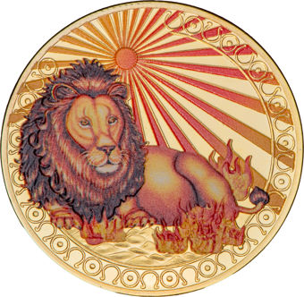 Set of 12 Crown-sized Zodiac Medals_Leo