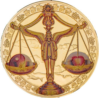Set of 12 Crown-sized Zodiac Medals_Libra