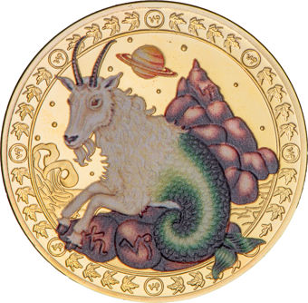 Set of 12 Crown-sized Zodiac Medals_Capricorn