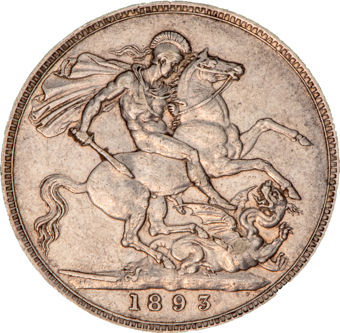 Victoria, Old Head Crown, 1893, VF_rev