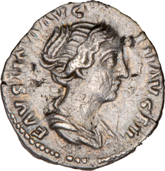 Faustina Junior wife of M. Aurelius. A.D. 161-175., Rome. AR Denarius. CONCORDIA._obv