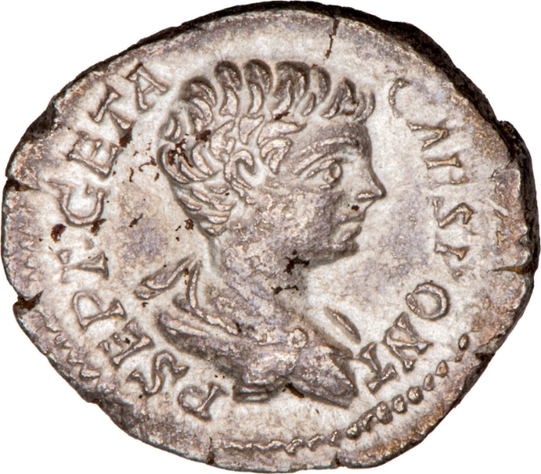 Geta, as caesar, A.D. 189-209. AR Denarius, Rome 199 A.D._obv