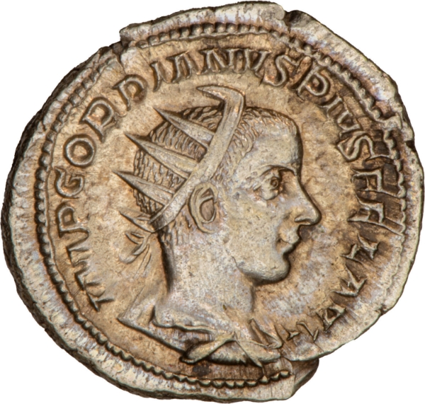 Gordian III. A.D. 238-244., AR Ant. Emperor stg._obv