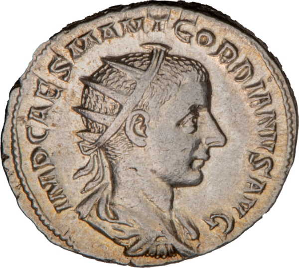 Gordian III, AD 238-244. AR Antoninianus, late AD 239_obv