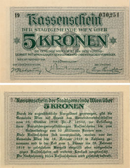 Austria 5 Kronen Notgeld 1918 Vienna Unc