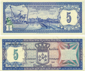 Netherlands Antilles 5 Gulden 1984 P15b Unc