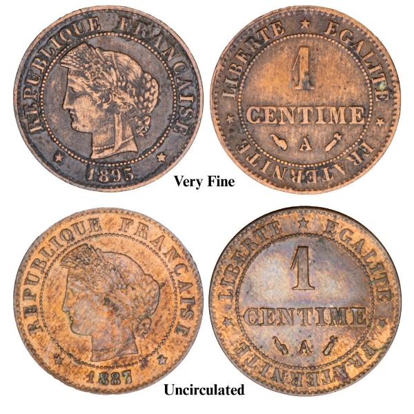 Small centimes from France’s Third Republic