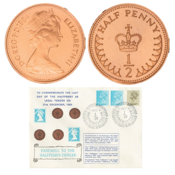 Halfpenny Cover with 1984 1/2p