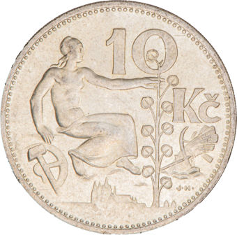 Czechoslovakia, 10 Koruna 1931. Brilliant Uncirculated_obv