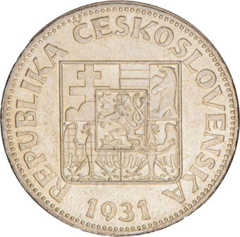 Czechoslovakia, 10 Koruna 1931. Brilliant Uncirculated_rev