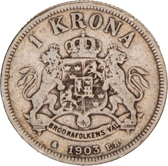 Sweden 1 Kroner Early Oscar_rev