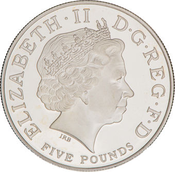 2004 £5, 100th Anniversary of the Entente Cordiale Silver Proof Piedfort_obv