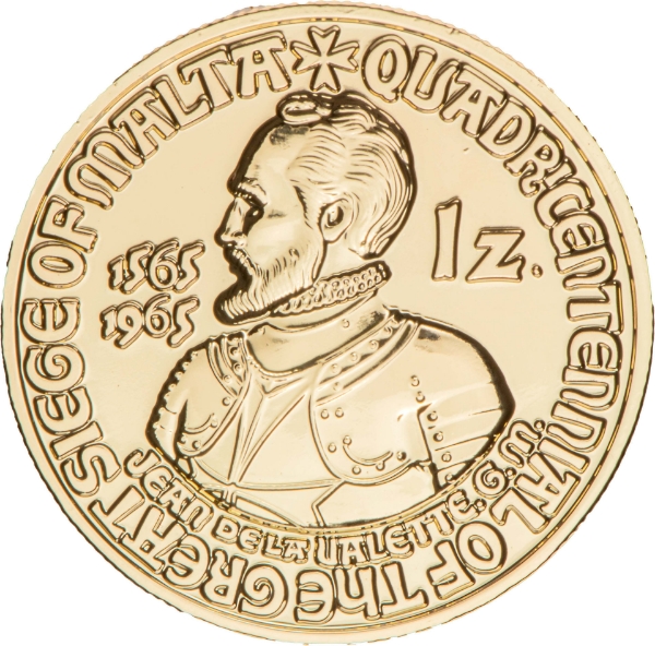 Order Of St John, 1 Zecchino 1965 Gold Plated Restrike_obv