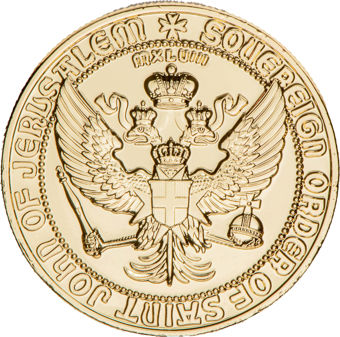 Order Of St John, 1 Zecchino 1965 Gold Plated Restrike_rev
