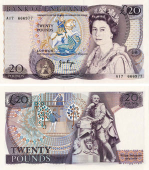 J B Page Pictorial £20 B328 AU/ Unc