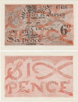 Jersey WW2 German Occupation 6d P1a AUnc