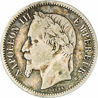 France, Napoleon III Silver 1 Franc_obv