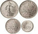 France, 3 Coin Set 1916 Extremely Fine