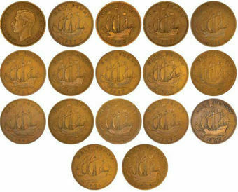 George VI, Complete Halfpenny Collection 1937-52