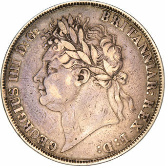 George IV, 1821 Crown SECUNDO Very Fine_obv