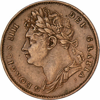 George IV, 1822 Farthing (1st head) Extremely Fine_obv